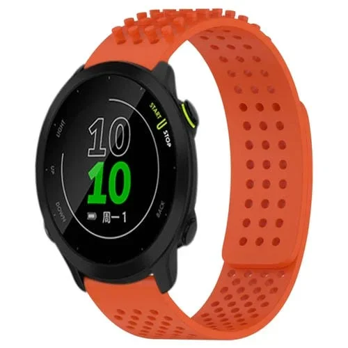 Correa de Reloj para Garmin Forerunner 158 Silicona con Puntos 3D Transpirables Orificios 20mm (Naranja)