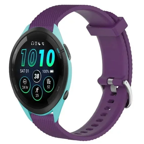 Correa de Reloj para Garmin Forerunner 265 22mm Silicona con Textura de Diamante (Púrpura)
