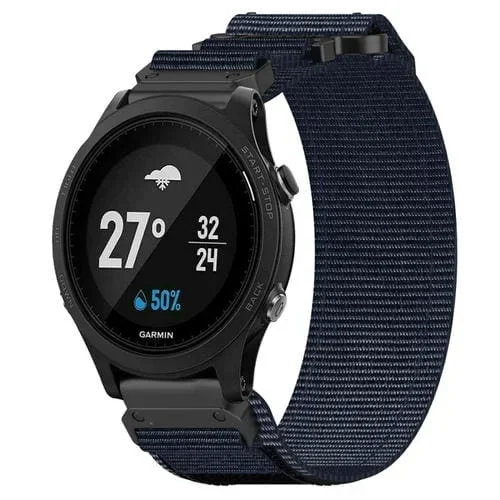 Correa de Reloj para Garmin Forerunner 935 con Cierre de Gancho y Bucle de Nailon 22mm (Azul)