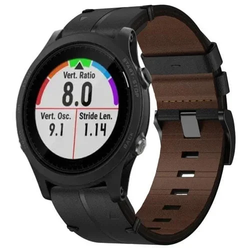 Correa de Reloj para Garmin Forerunner 935 de Cuero 22mm (Negro)