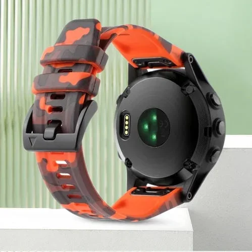 Correa de Reloj para Garmin Instinct 2X Solar 26mm Silicona Camuflaje (Naranja)