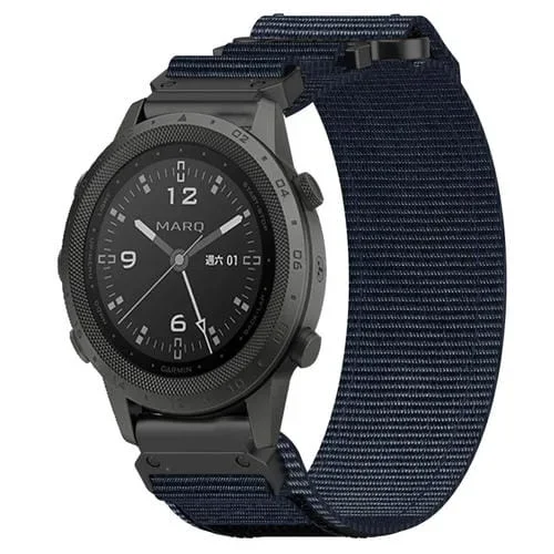 Correa de Reloj para Garmin Marq Commander con Cierre de Gancho y Bucle de Nailon 22mm (Azul)