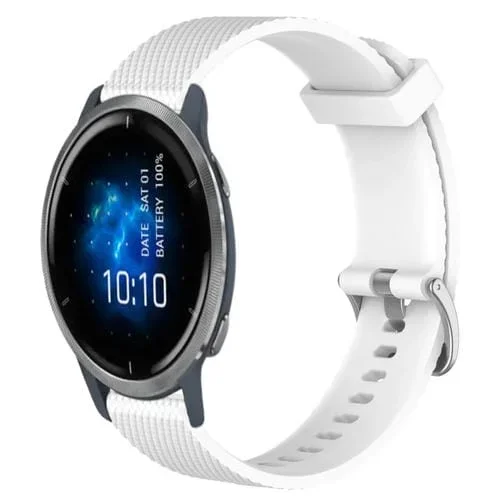 Correa de Reloj para Garmin Venu 2 22mm Silicona Textura de Diamante (Blanco)