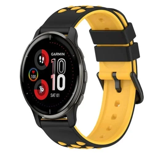Correa de Reloj para Garmin Venu 2 Plus 20mm Silicona Dos Colores (Negro + Rojo)