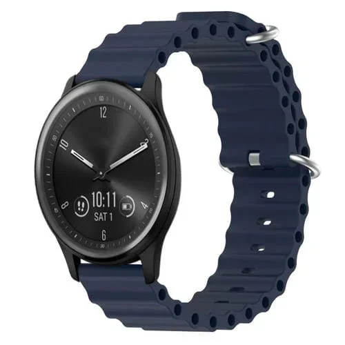 Correa de Reloj para Garmin Vivomove Sport 20mm Ocean Style silicona color sólido (Azul Oscuro)