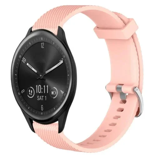 Correa de Reloj para Garmin Vivomove Sport 20mm silicona textura diamante (Rosa)