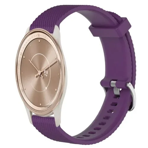 Correa de Reloj para Garminmove Trend 20mm de Silicona con Textura de Diamante (Púrpura)