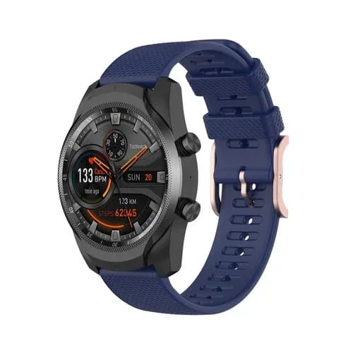Correa de Reloj para Ticwatch Pro 2020 y Ticwatch Gtx 22mm con Textura de Puntos (Azul Medianoche)