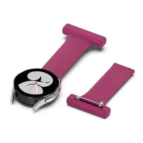 Correa de Reloj silicona 20mm con broche enfermera (Rojo Vino)