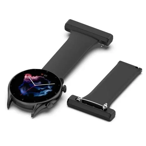 Correa de Reloj Silicona 22mm con Broche de Enfermera (Negro)