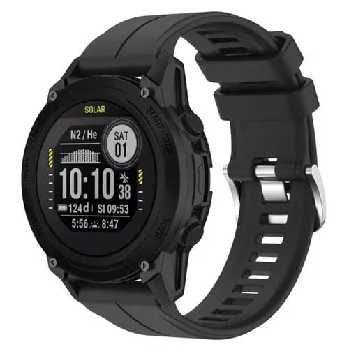 Correa de Reloj Silicona Deportiva Garmin Descent G1 Solar Letel (Negro)