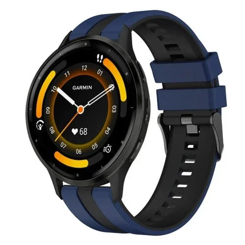 Correa de Reloj Silicona Deportiva Garmin Venu 3 22mm (Azul + Negro)