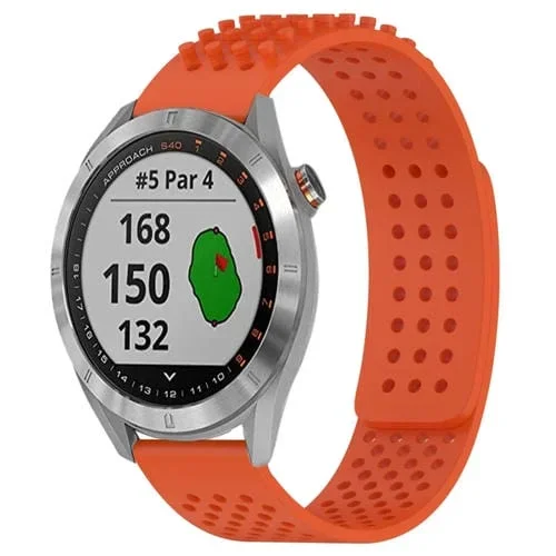Correa de Reloj Silicona Garmin Approach S40 Puntos 3D Transpirable 20mm (Naranja)