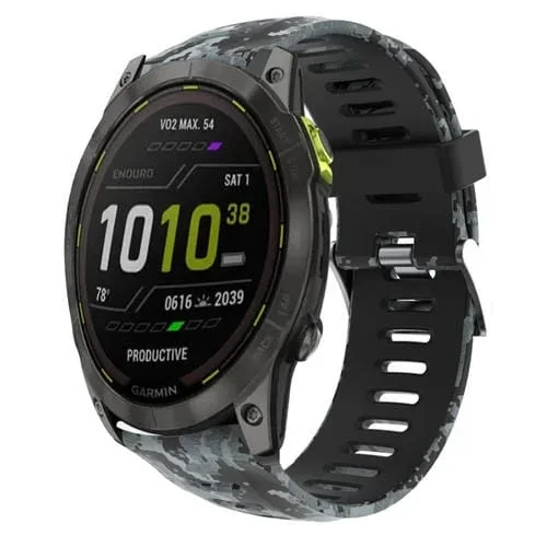Correa de Reloj Silicona Garmin Enduro 2 26mm Camuflaje (Negro + Digital)