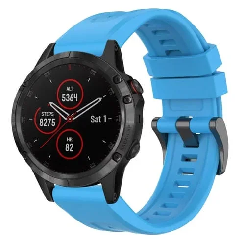 Correa de Reloj Silicona Garmin Fenix 5 y Fenix 5 Plus Liberación Rápida (Azul Cielo)