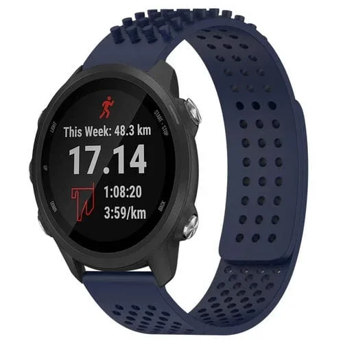 Correa de Reloj Silicona Garmin Forerunner 245 Music 20mm Transpirable (Azul Medianoche)