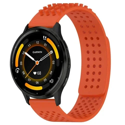 Correa de Reloj Silicona Garmin Venu 3 con Puntos 3D Transpirables Orificios 22mm (Naranja)