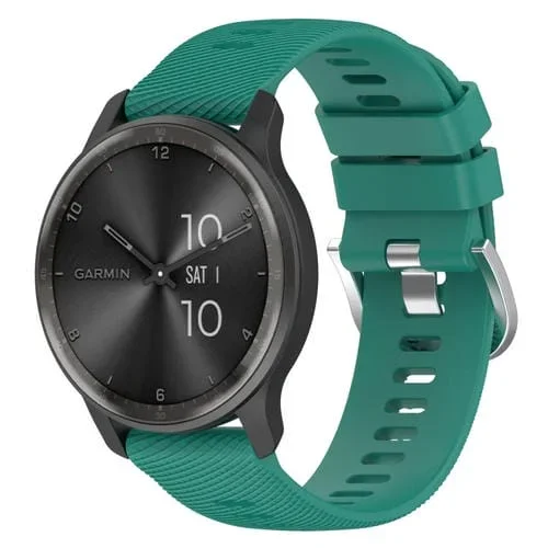 Correa de Reloj Silicona Garmin Vivoactive3 20mm con Textura Cruzada (Verde Pino)