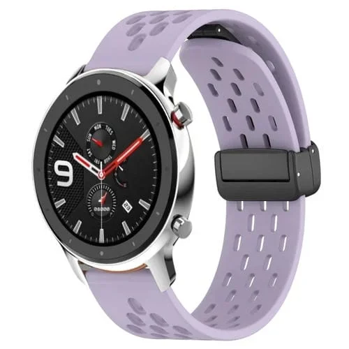 Correa de Reloj silicona para Amazfit GTR 4 con cierre magnético plegable 22mm (Púrpura)