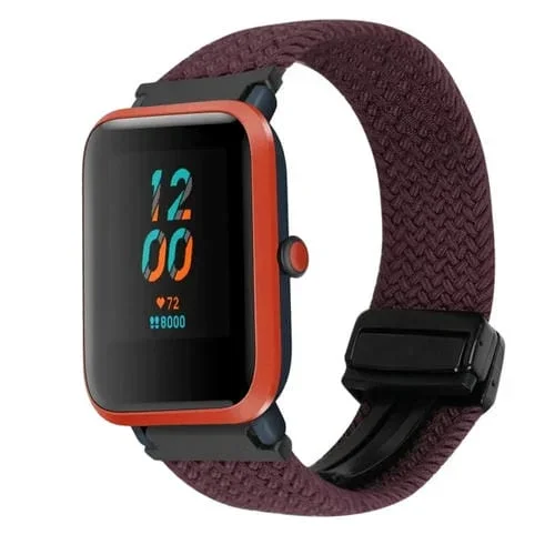 Correa de Reloj trenzada Amazfit Bip Lite 20mm hebilla magnética (Cereza Carmesí)