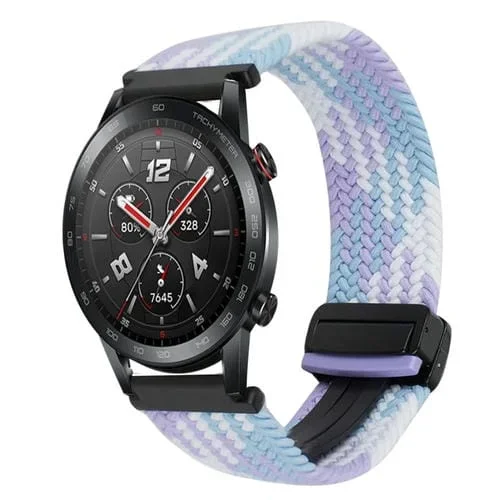 Correa de Reloj trenzada con hebilla magnética 22mm para Honor Watch GS 3I (Violeta)