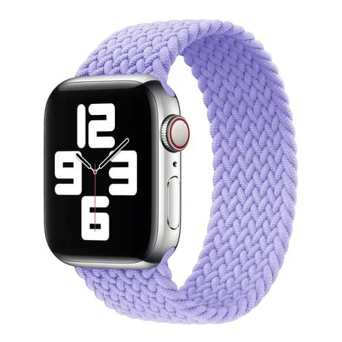 Correa de Reloj Trenzada Nailon Una Vuelta para Apple Watch Ultra 49mm Serie 8 7 6 5 4 3 2 1 (Púrpura Claro)