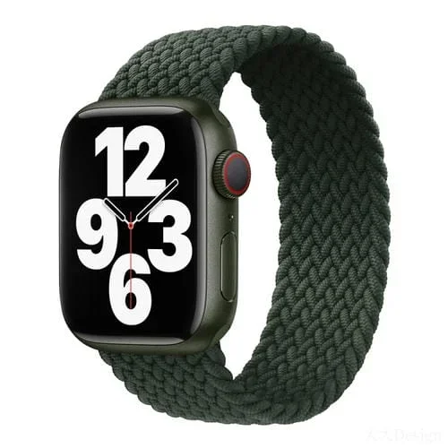 Correa de Reloj Trenzada Nailon Una Vuelta para Apple Watch Ultra 49mm Serie 8 7 SE 135mm (Verde Abeto)