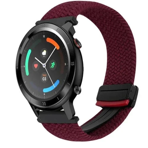 Correa de Reloj Trenzada Ticwatch Gtx 22mm con Hebilla Magnética (Rojo Vino)