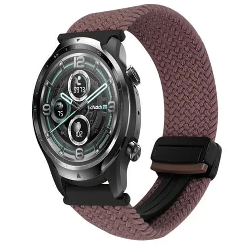 Correa de Reloj Trenzada Ticwatch Pro 22mm con Hebilla Magnética (Morado Ahumado)