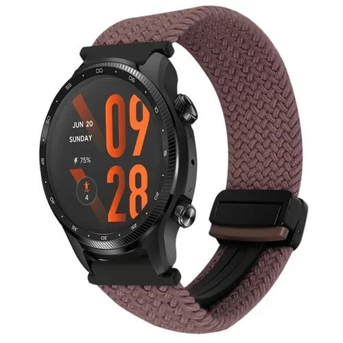 Correa de Reloj Trenzada Ticwatch Pro 3 22mm con Hebilla Magnética (Morado Ahumado)