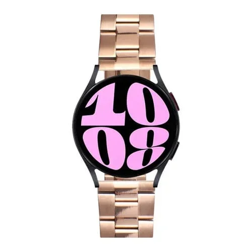 Correa de Reloj Universal Acero Inoxidable Tres Cuentas 22mm (Oro Rosa)