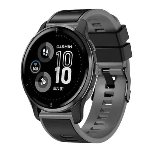 Correa de Reloj Universal Silicona 20mm Dos Colores (Gris Negro)