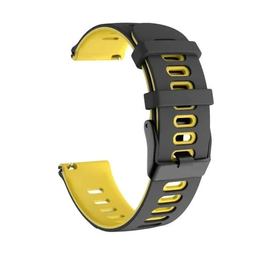 Correa de Silicona 20mm para Garmin Vivoactive 3 y Venu (Amarillo Negro)