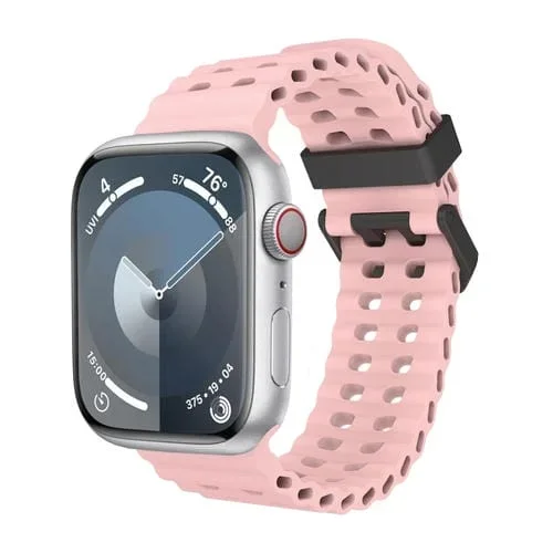 Correa de Silicona Apple Watch Series 8 45mm Dos Agujeros Océano (Rosa Vintage)