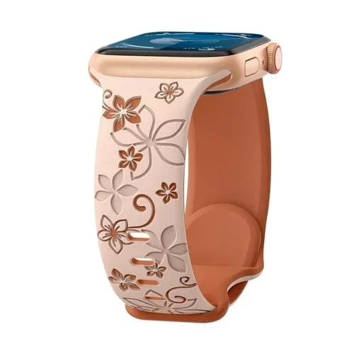 Correa de Silicona Bauhinia para Apple Watch Series 5 44mm (Rosa y Marrón)