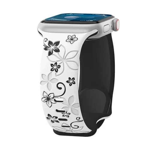 Correa de Silicona Bauhinia para Apple Watch Ultra 2 49mm (Blanco y Negro)