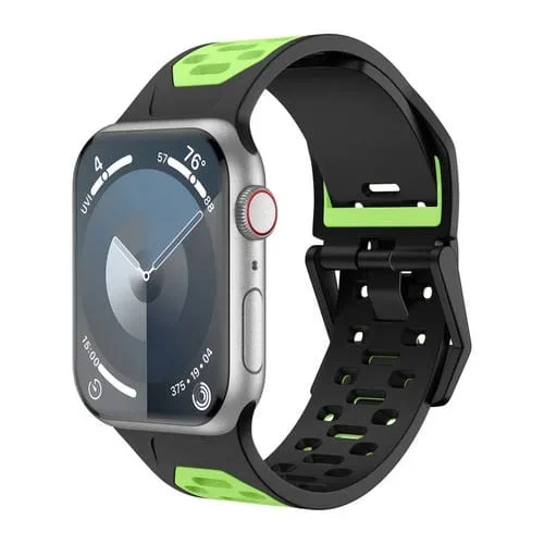 Correa de Silicona Bicolor Meteorite para Apple Watch Se 2022 de 44mm (Negra y Verde)