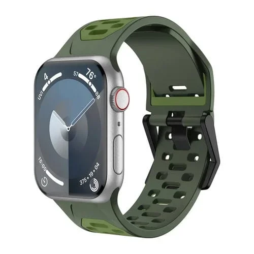 Correa de Silicona Bicolor Meteorite para Apple Watch Se 2023 de 44mm (Verde Militar)