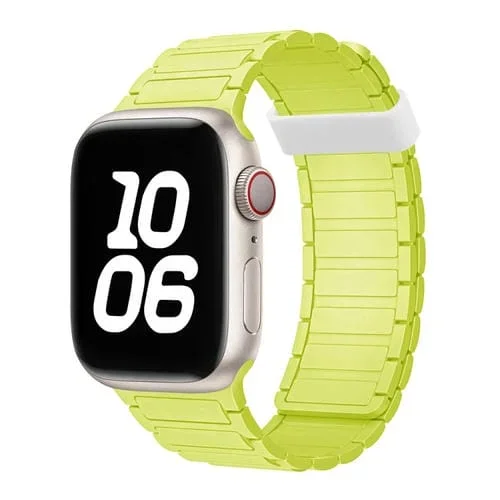 Correa de Silicona con Aro Magnético para Apple Watch Series 6 de 40mm (Verde Fluorescente)