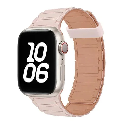 Correa de Silicona con Aro Magnético Tres Cuentas para Apple Watch Series 8 41mm (Rosa, Gris)