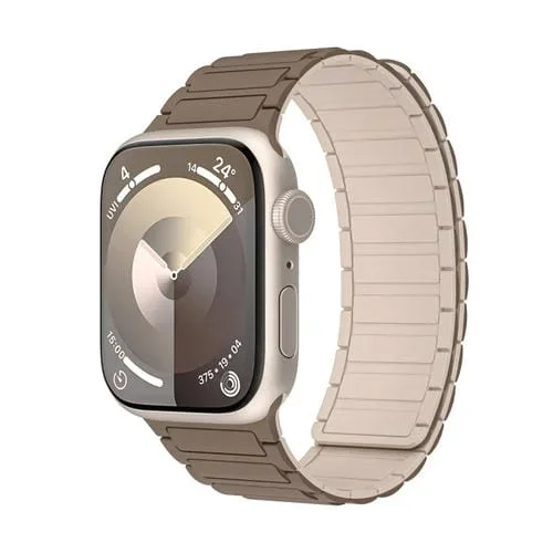 Correa de Silicona con Cierre Magnético para Apple Watch Series 8 41mm (Marrón Albaricoque)