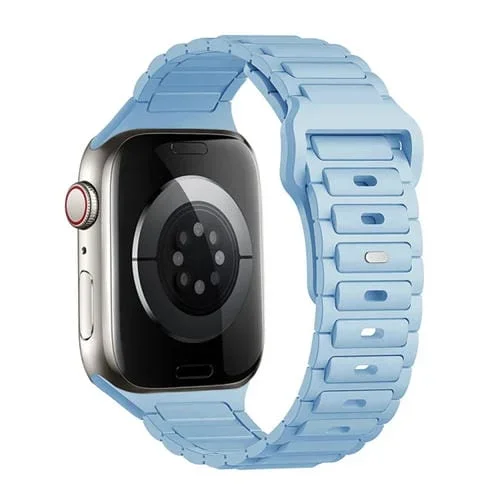 Correa de Silicona con Hebilla de Tres Cuentas para Apple Watch Se 2023 de 44mm (Azul Claro)