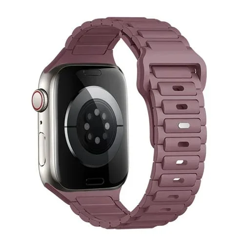 Correa de Silicona con Hebilla Tres Cuentas para Apple Watch Se 2023 de 40mm (Morado Ahumado)