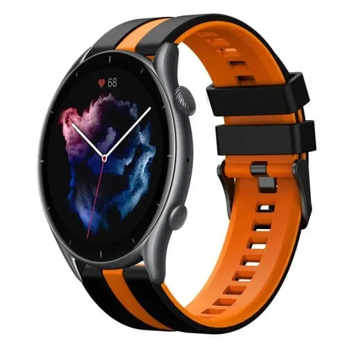 Correa de Silicona Deportiva Amazfit 3 22mm (Negra y Naranja)