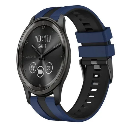 Correa de Silicona Deportiva Garmin Move Trend 20mm (Azul y Negro)