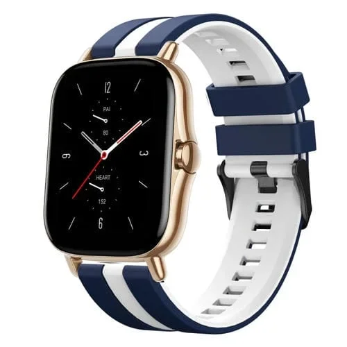 Correa de Silicona Deportiva para Amazfit GTS 2 20mm (Azul + Blanco)