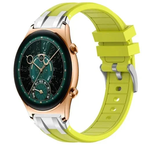 Correa de Silicona For Honor Watch Gs 4 22mm con Hebilla Plateada (Amarillo)