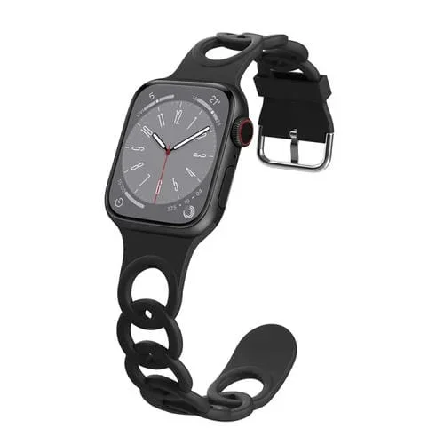 Correa de Silicona Hueca Donut para Apple Watch Series 3 38mm (Negro)