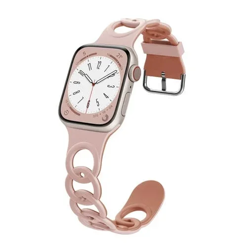 Correa de Silicona Hueca Donut para Apple Watch Series 5 de 44mm (Rosa Gris)
