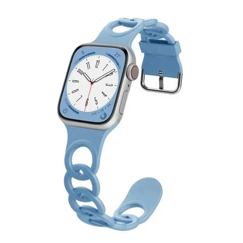 Correa de Silicona Hueca Donut para Apple Watch Series 6 44mm (Azul Niebla)